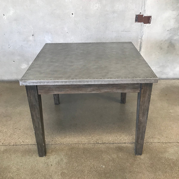 Galvanized Steel Top & Wood Dining Table