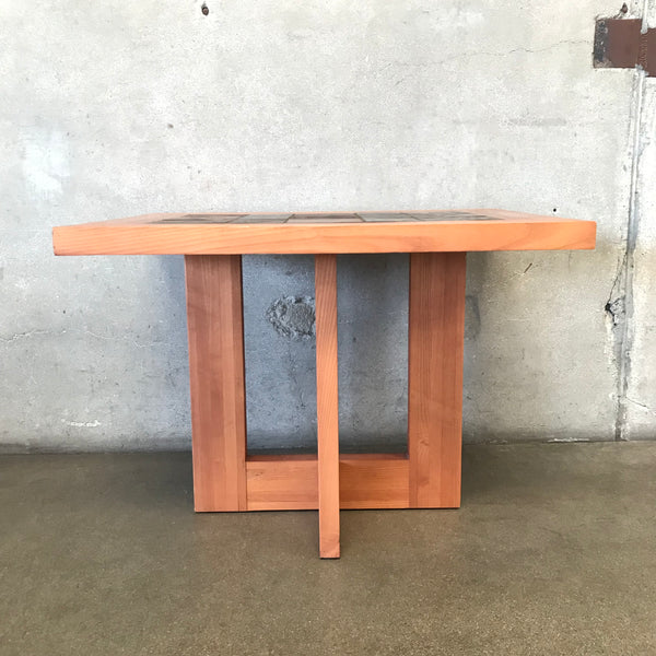 Danish Teak & Slate Side Table