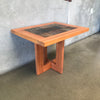 Danish Teak & Slate Side Table