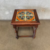 Antique California Spanish Revival Walnut Table with Tudor Tiles 1920s