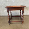 Antique California Spanish Revival Walnut Table with Tudor Tiles 1920s