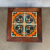 Antique California Spanish Revival Walnut Table with Tudor Tiles 1920s