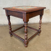 Antique California Spanish Revival Walnut Table with Tudor Tiles 1920s