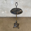 Antique Rembrandt Art Deco Iron and Marble Smoking Stand Side Table 1920s