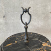 Antique Rembrandt Art Deco Iron and Marble Smoking Stand Side Table 1920s