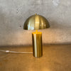 Mid Century Modern Style Mushroom Table Lamp Golden Brass Color