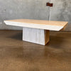 1980s Geometric Travertine Coffee Table Imported From Turkey