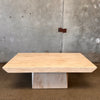 1980s Geometric Travertine Coffee Table Imported From Turkey