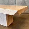 1980s Geometric Travertine Coffee Table Imported From Turkey