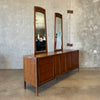 Mid Century Walnut 9 Drawer Dresser With Original Mirrors By Thomasville