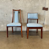 Mid Century Walnut With Black Laminate Dining Table & Six Chairs