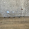 Set of Four Matching Acrylic Chairs with Chrome Bases By Carl Ojerstam for Ikea