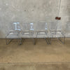 Set of Four Matching Acrylic Chairs with Chrome Bases By Carl Ojerstam for Ikea