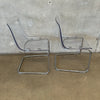 Set of Four Matching Acrylic Chairs with Chrome Bases By Carl Ojerstam for Ikea