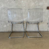 Set of Four Matching Acrylic Chairs with Chrome Bases By Carl Ojerstam for Ikea