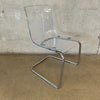 Set of Four Matching Acrylic Chairs with Chrome Bases By Carl Ojerstam for Ikea