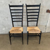 Set of Two Gio Ponti Tall Modernist Ladder Back Chairs - Italy 1960s