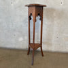 Antique Arts & Crafts Liberty Style Oak Art Deco Pedestal Plant Stand