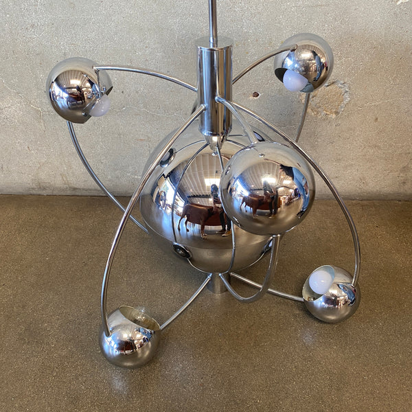 1970s Italian Chrome Chandelier By Goffredo Reggiani