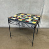 Vintage Mosaic Tile Iron Table