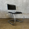 Pair of Vintage Bauhaus Style Leather and Chrome Chairs