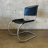 Pair of Vintage Bauhaus Style Leather and Chrome Chairs