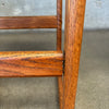 Vintage Pair of Oak Barstools With Chenille Upholstery