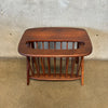 Mid Century Walnut End Table With Magazine Rack By Arthur Umanoff