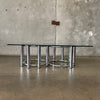 Retro 1970s Tubular Chrome Coffee Table with Glass Top