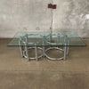 Retro 1970s Tubular Chrome Coffee Table with Glass Top