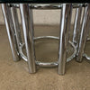 Retro 1970s Tubular Chrome Coffee Table with Glass Top