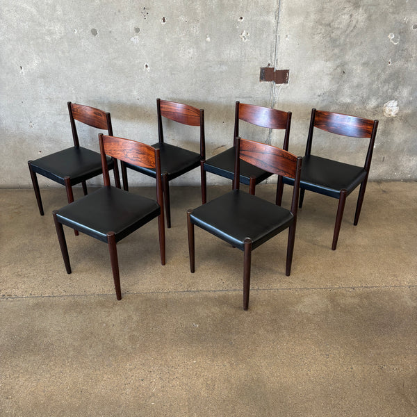 6 Danish Rosewood Dining Chairs By Poul Volther