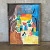 Abstract Painting with Reclaimed Wood Frame