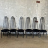 Set of Six Mid Century Arthur Umanoff High Back Iron Chairs