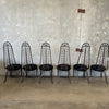 Set of Six Mid Century Arthur Umanoff High Back Iron Chairs