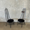 Set of Six Mid Century Arthur Umanoff High Back Iron Chairs