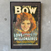 1930s Clara Bow "Love Among The Millionaires" Framed Poster