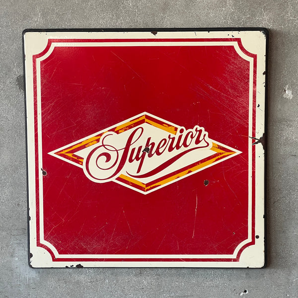 Vintage Mexican Beer Table Top / Enameled Sign - Superior Poncilia