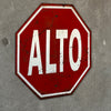 Vintage Mexican Alto (Stop) Sign - Metal & Reflective