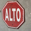 Vintage Mexican Alto (Stop) Sign - Metal & Reflective