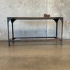 Industrial Table Metal Base With Slate Top On Wheels