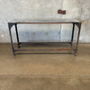 Industrial Table Metal Base With Slate Top On Wheels