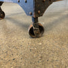 Industrial Table Metal Base With Slate Top On Wheels