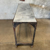 Industrial Table Metal Base With Slate Top On Wheels