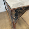 Industrial Table Metal Base With Slate Top On Wheels