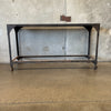 Industrial Table Metal Base With Slate Top On Wheels