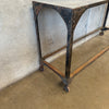 Industrial Table Metal Base With Slate Top On Wheels