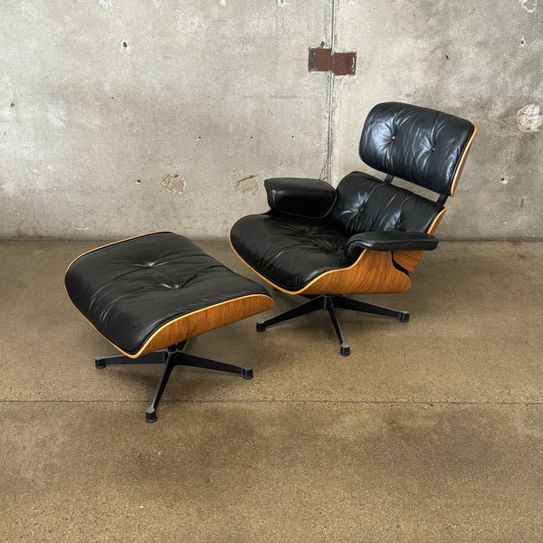 Vintages Eames Style Lounge Chair with Leather Upholstery