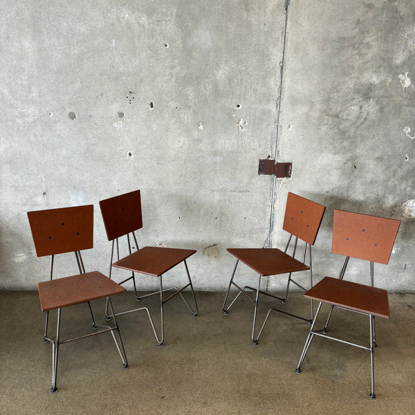 Set of 4 Custom Made Modern Industrial Chairs