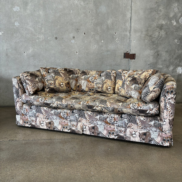 Mid Century Modern Custom Made Safari Print Sofa